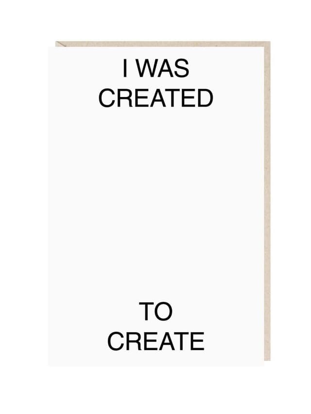 Открытка "I was created"