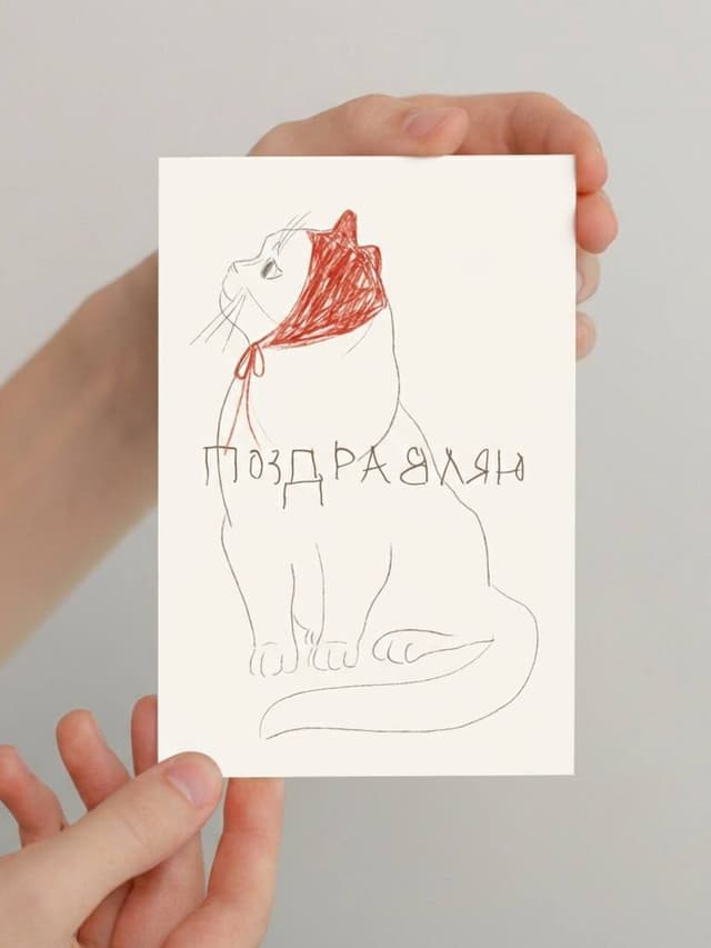 Открытка "Поздравляю" (кот)