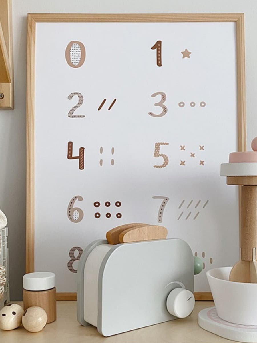 Постер Beige diary цифры 30х40